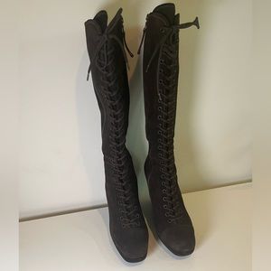 Prada brown suede lace up boots size 9